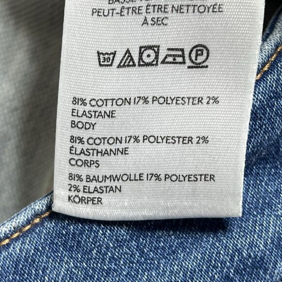 Pilcro Jeans Womens Size 27 Blue Wide Leg Cropped Barrel Denim High Rise Denim - Picture 13 of 14